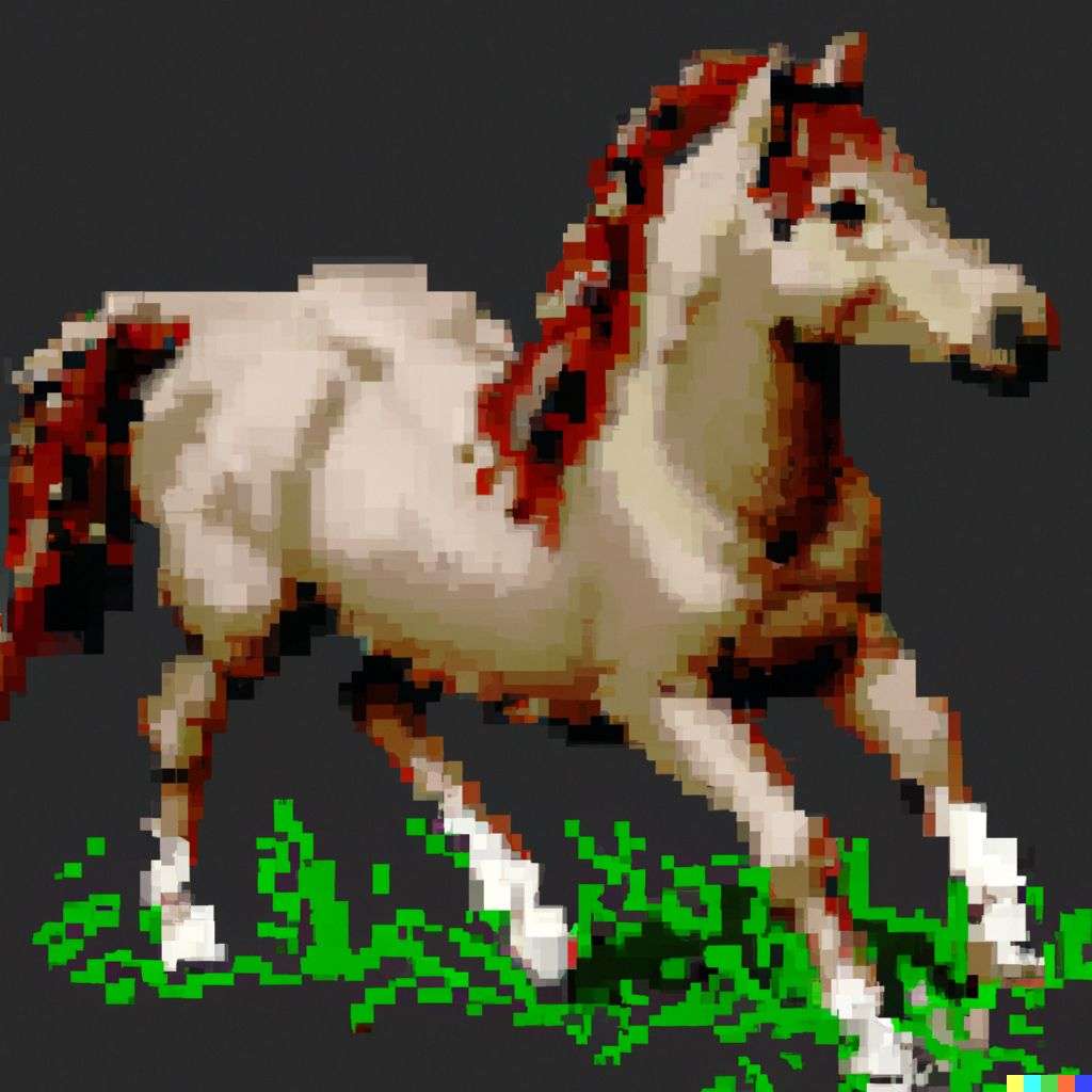 a horse, old computer game graphics